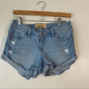 Hollister Light-wash Denim Low-Rise Shorts